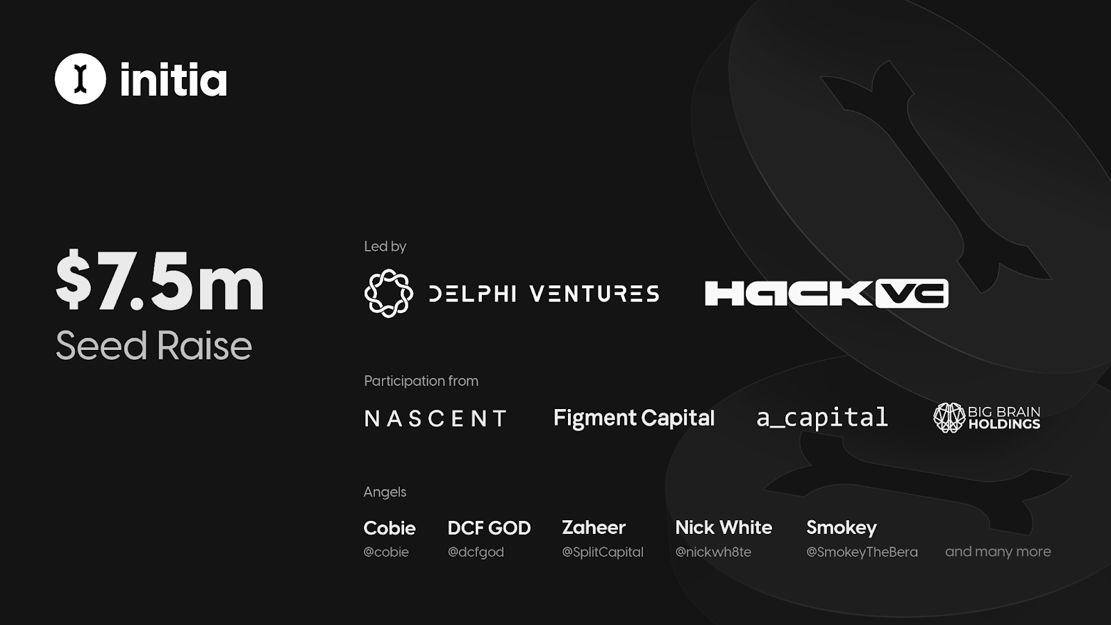 In addition to the Binance investment last October, on February 27th, 2024, it was announced that Initia had secured a seed funding round of 7.5 million from a host of leading crypto venture capital firms. Delphi Ventures and Hack VC led the round, with other notable contributors including Figment Capital, Nascent, a_capital, and Big Brain Holdings. Angel investors included the likes of pseudonymous crypto traders Cobie and DCF God as well as Celestia COO Nick White, Split Capital co-founder Zaheer Ebtikar, and even pseudonymous Berachain co-founder SmokeyTheBera. (Image Credit: Initia Twitter post via Initia Twitter)