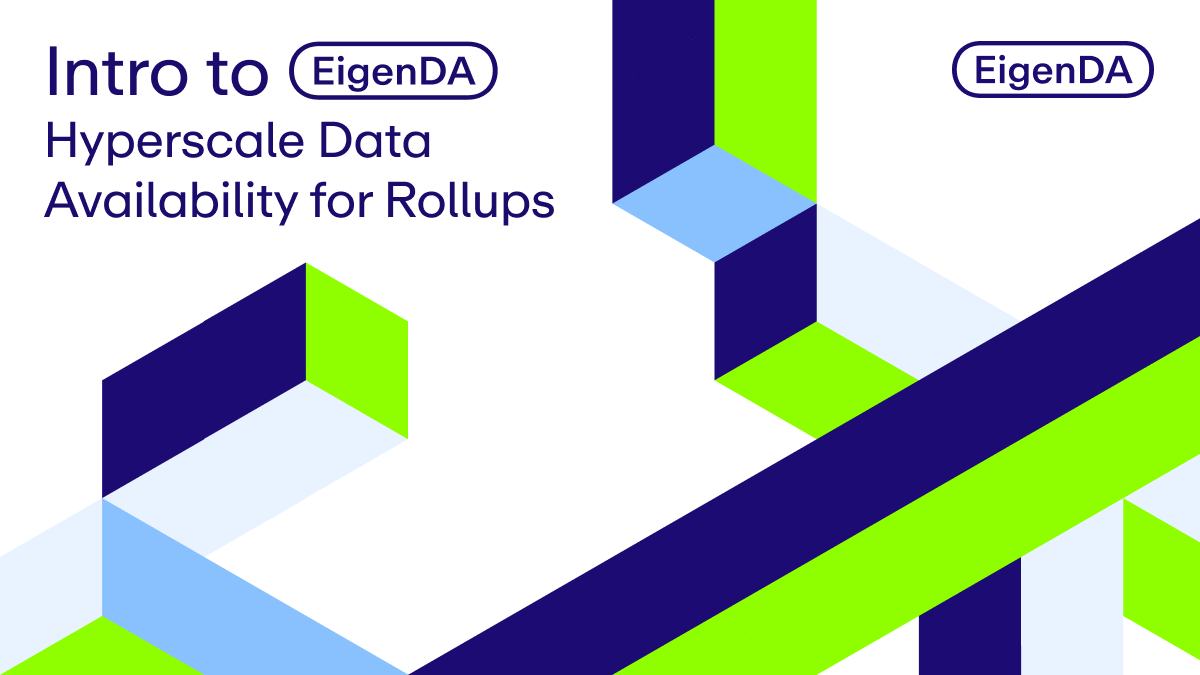 Provisioned via EigenDA and its related infrastructure, hyperscale data availability (DA) is of critical importance to achieving the operational efficiency of a vast interconnected network of Actively Validated Services (AVSs) and rollups that call EigenLayer home. (Image Credit: Intro to EigenDA: Hyperscale Data Availability for Rollups via the EigenLayer blog)