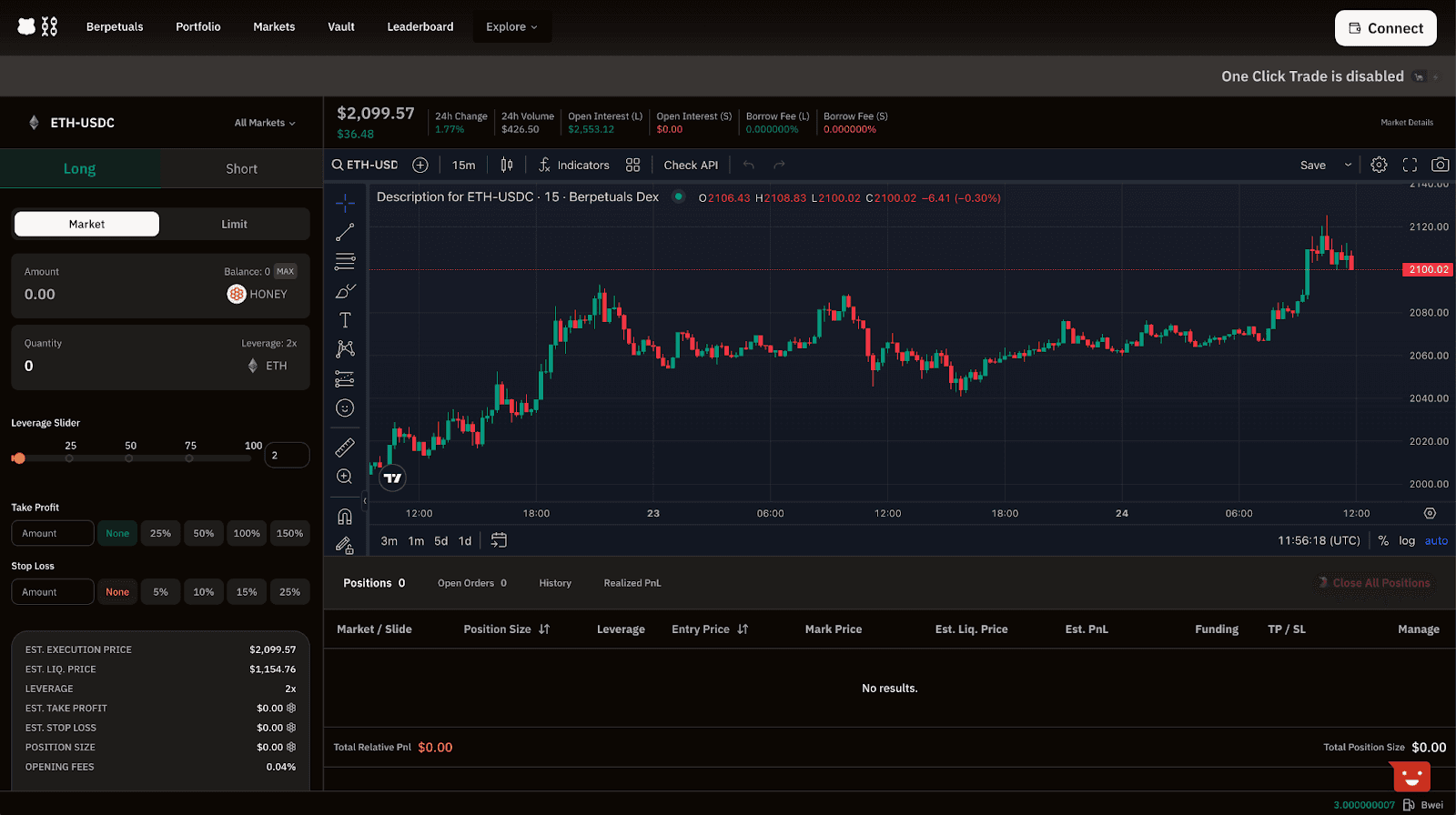 The Berps user interface is streamlined and user-friendly, allowing for the execution of multiple order types (whether longing or shorting) in a transparent and seamless manner. (Image Credit: Berps Leveraged Trading Overview via Berachain Documentation)