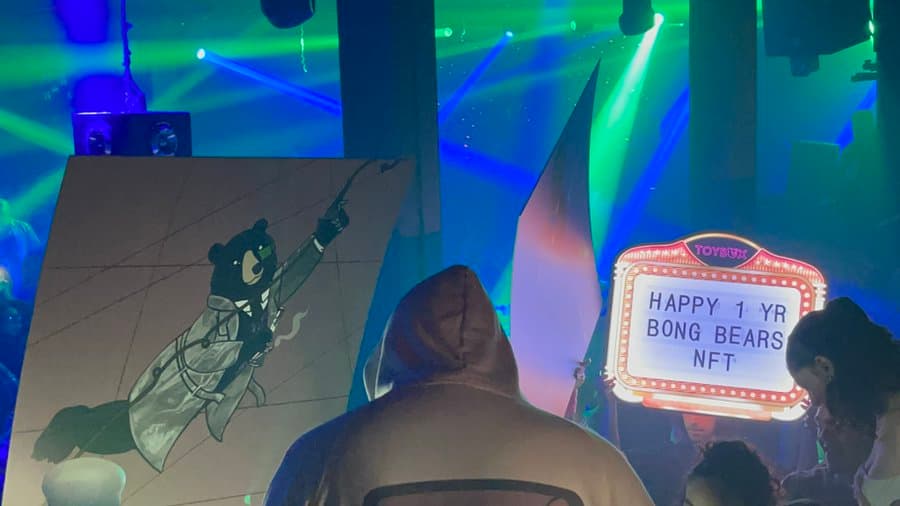 In August 2022, Berachain held an event commemorating the 1-year anniversary of the Bong Bears NFT collection release. (Image Credit: Bong Bears NFT Announcement via Berachain Twitter)