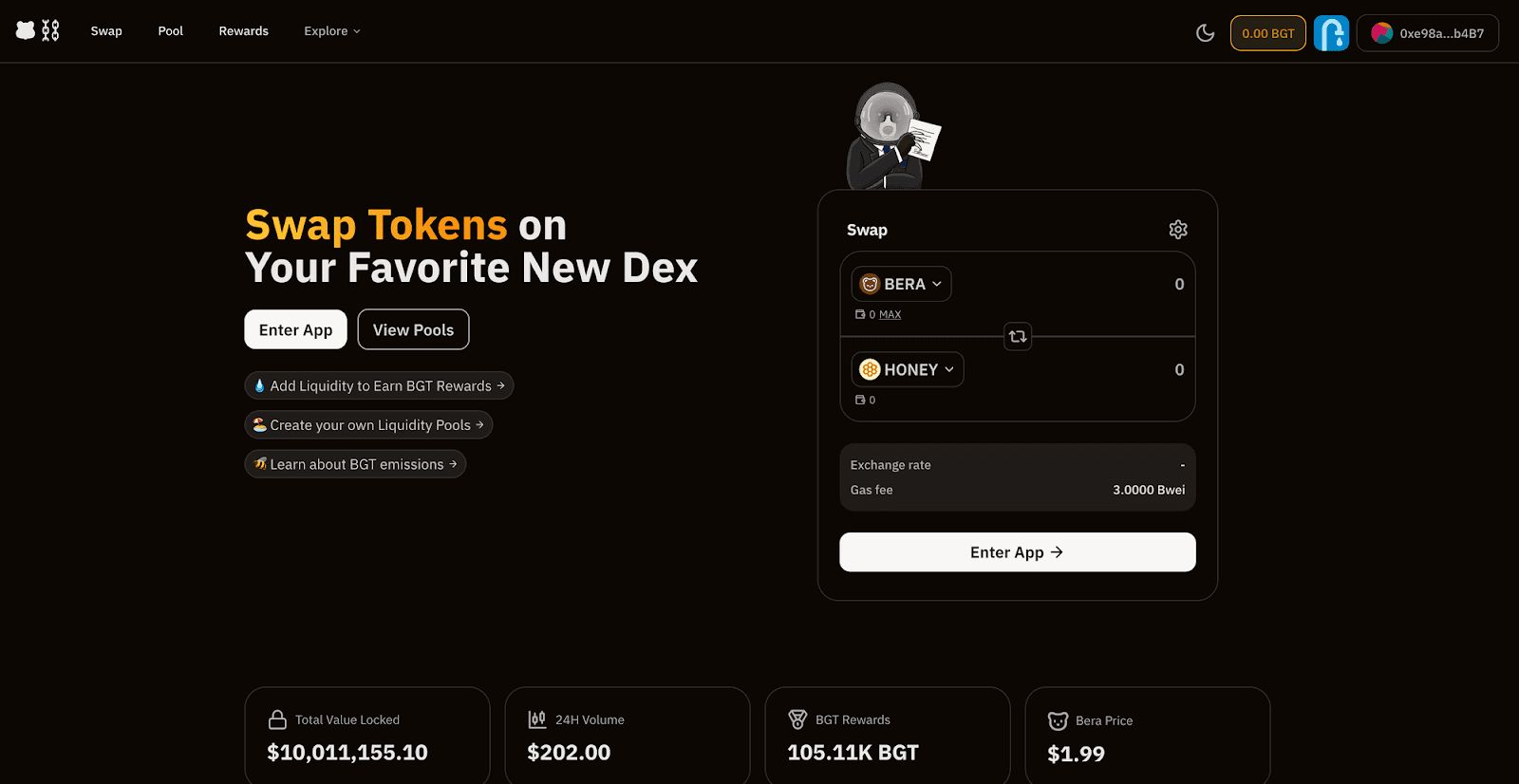 One of Berachain’s main offerings is the Berachain Exchange (BEX). (Image Credit: Overview Berachain BEX via Berachain Documentation)
