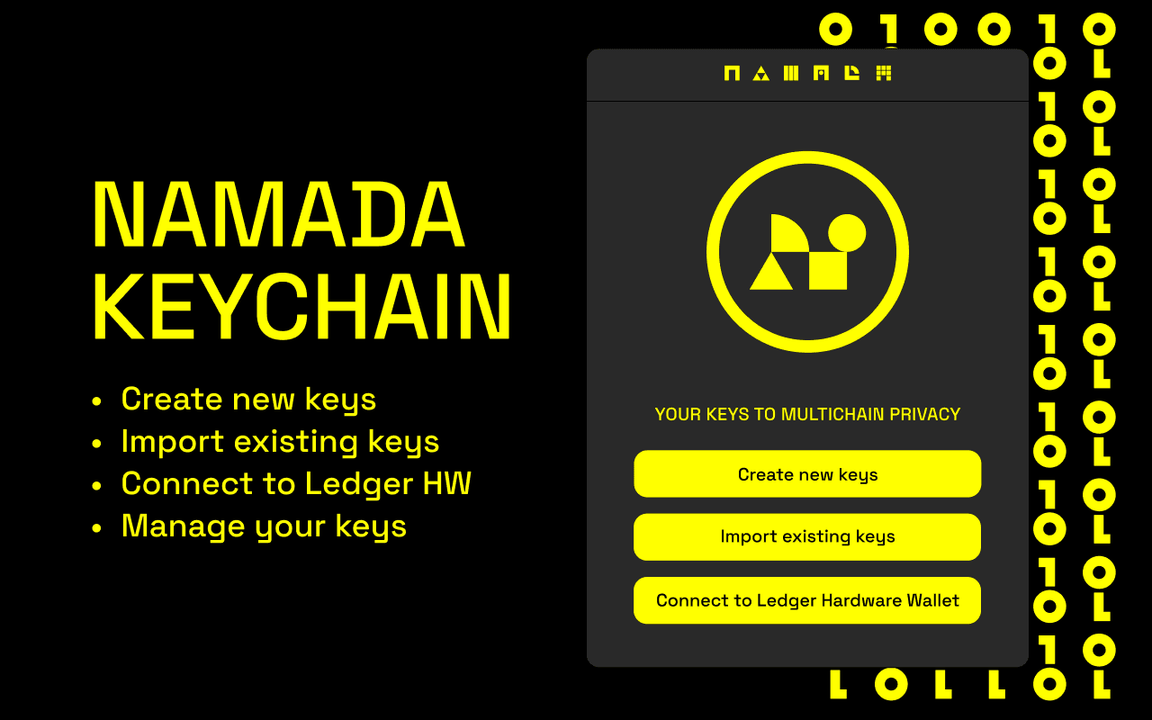 The Namada browser extension wallet. (Image Credit: Namada via the Google Chrome Web Store)
