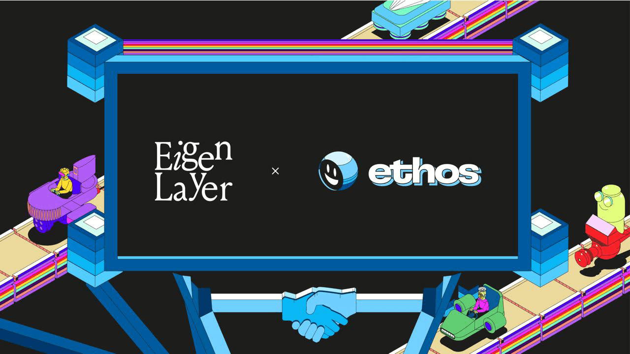 Ethos Stake is an interoperable connectivity and security-sharing middleware platform that supports the development and robustness of Cosmos Appchains via EigenLayer restaking. (Image Credit: Powering the Convergence Era of Blockchains via the EigenLayer blog)