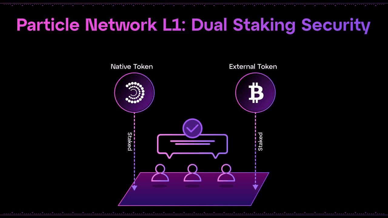 Particle Network employs a dual staking model that utilizes both the network’s proprietary PARTI asset and BTC through its integration with Babylon chain. This model helps the network realize robust cryptoeconomic security, while simultaneously enabling the incentivization of network participants in multiple ways. (Image Credit: Dual Staking via the Particle Network documentation)