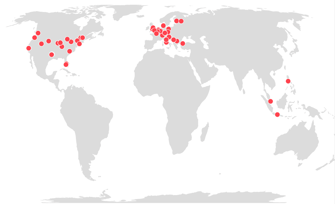 The above image depicts a snapshot of the location of global active Akash providers as of July 2024. At this current juncture, the network exhibits 62 providers globally. (Image credit: Akash provider network capacity via the Akash Network website)