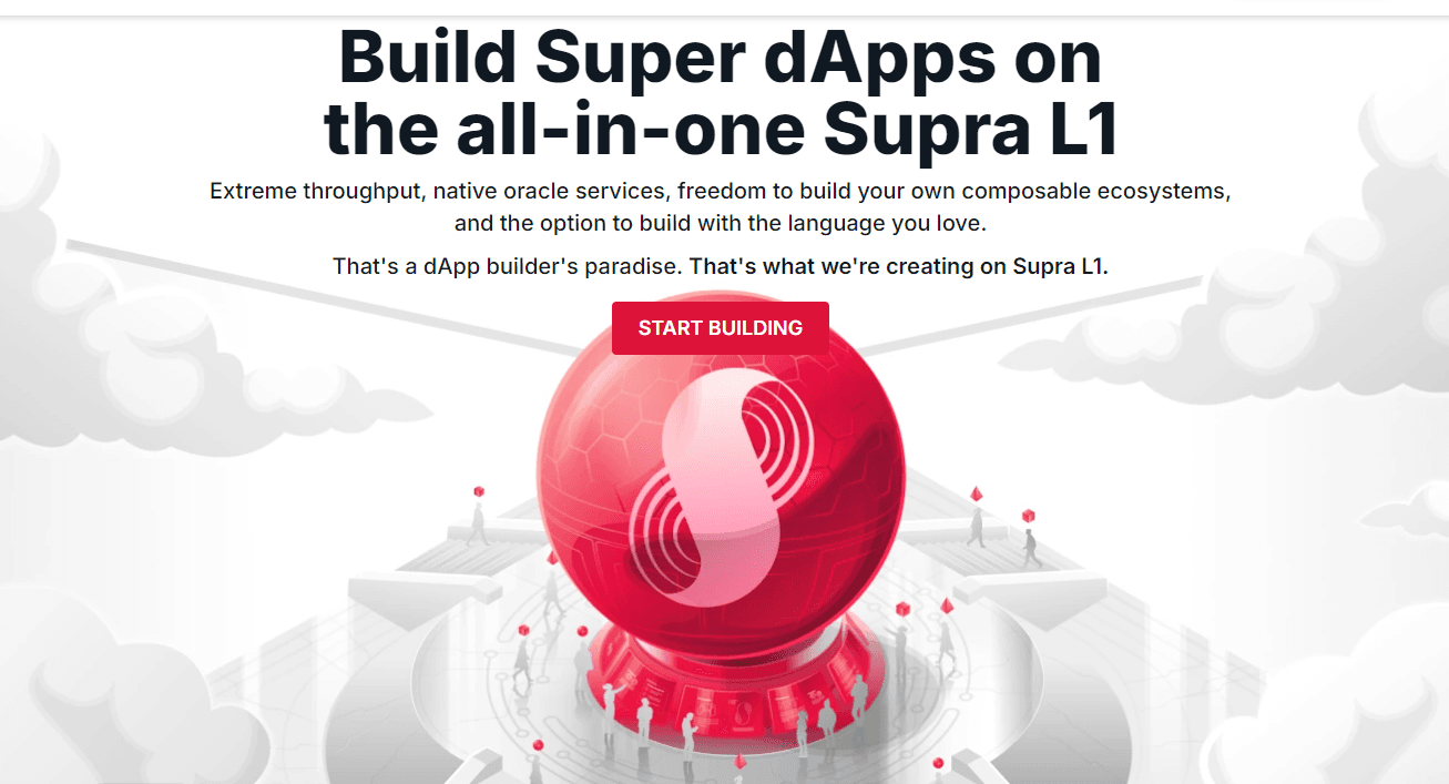 Supra is a Layer 1 blockchain and oracle and middleware infrastructure connectivity platform that allows for the development and deployment of Super dApps in a fully customizable language-agnostic environment. (Image credit: Supra Network website main image via the Supra website)