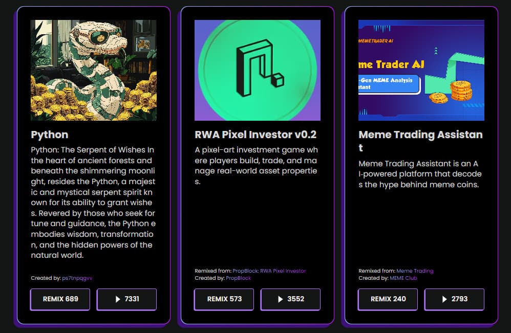 Some of the games on https://www.infinityg.ai